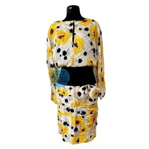 vtg Lillie Rubin Exclusive Floral Silk Dress